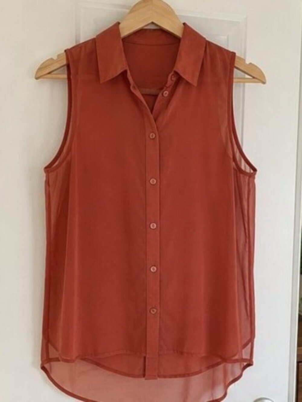 Rust Ruffle Blouse
